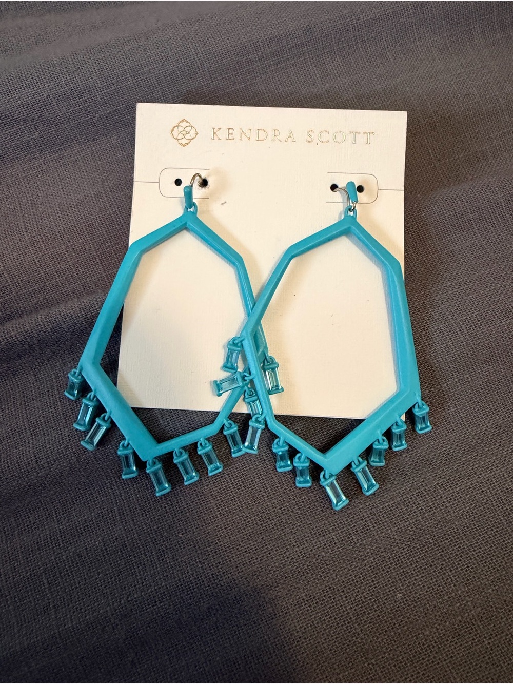 Kendra Scott Turquoise Geometric Fringe Earrings